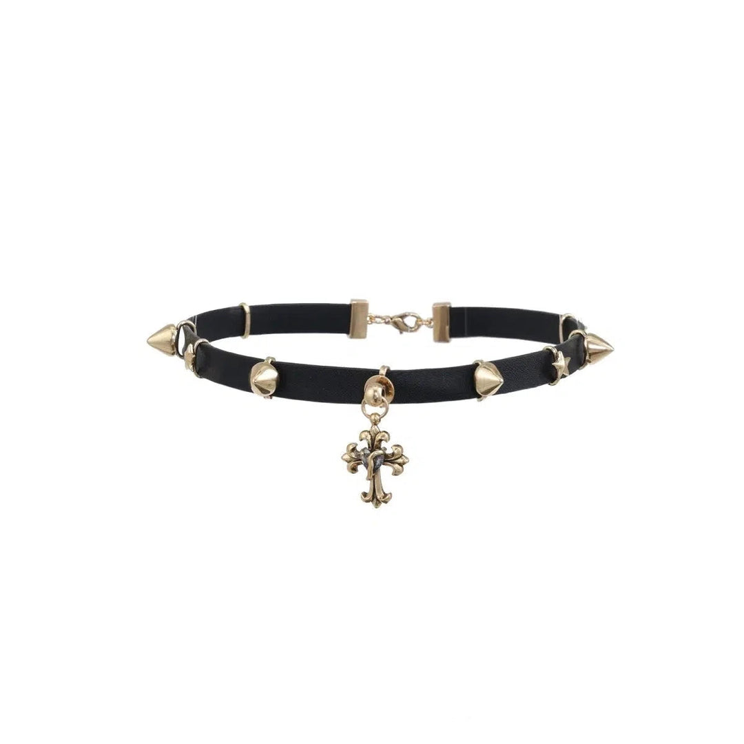 Rivet Cross Necklace