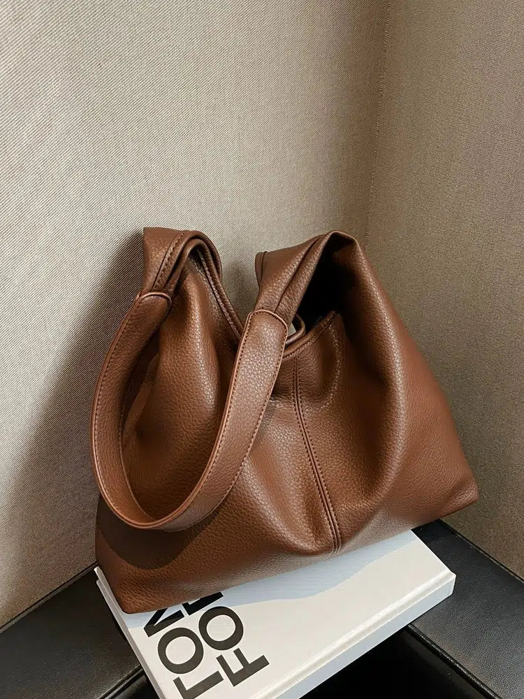 Roomy Vegan Leather Tote Bag