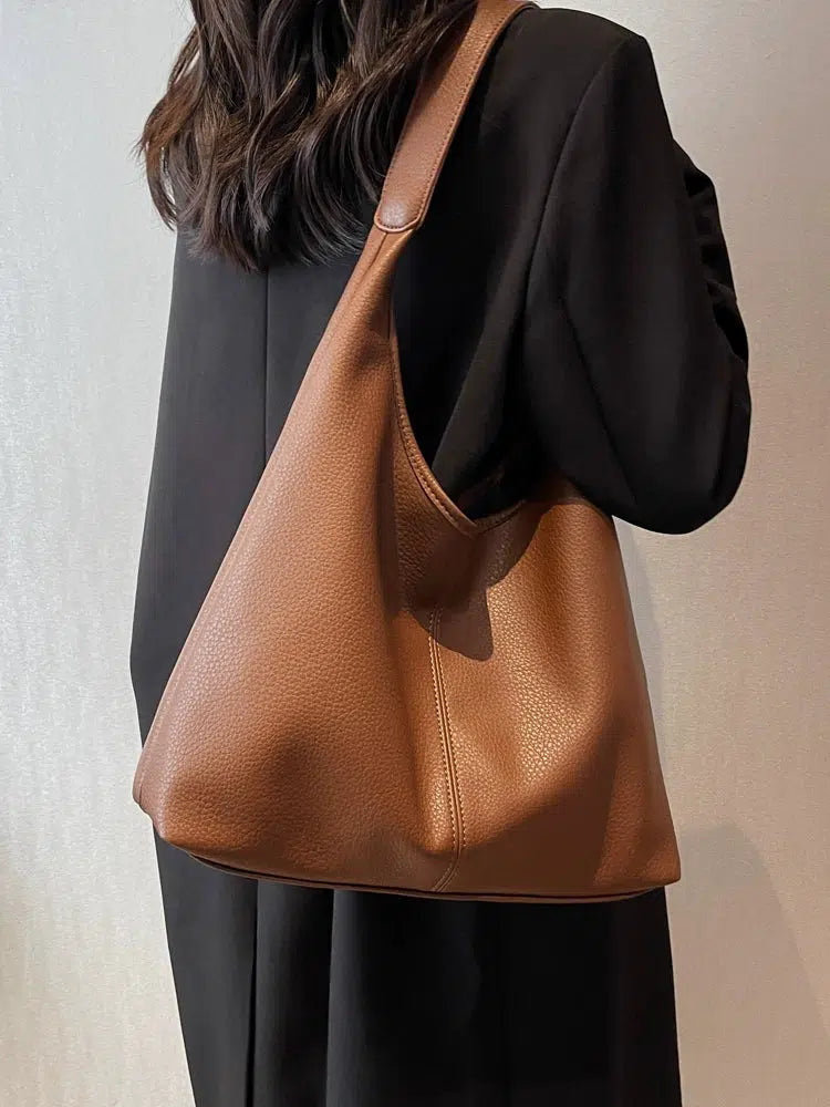 Roomy Vegan Leather Tote Bag