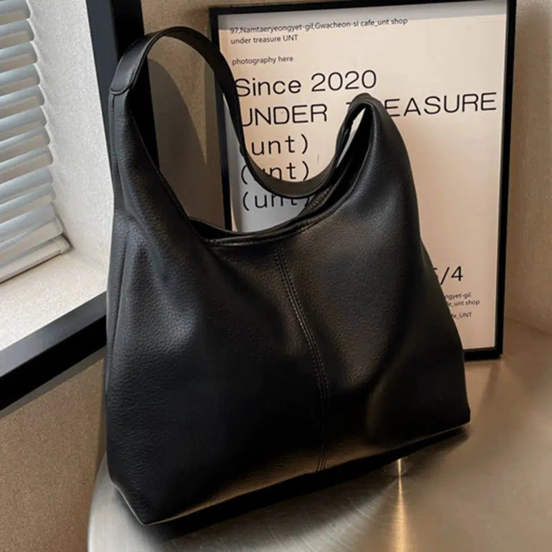 Roomy Vegan Leather Tote Bag