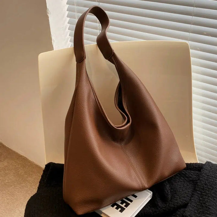 Roomy Vegan Leather Tote Bag