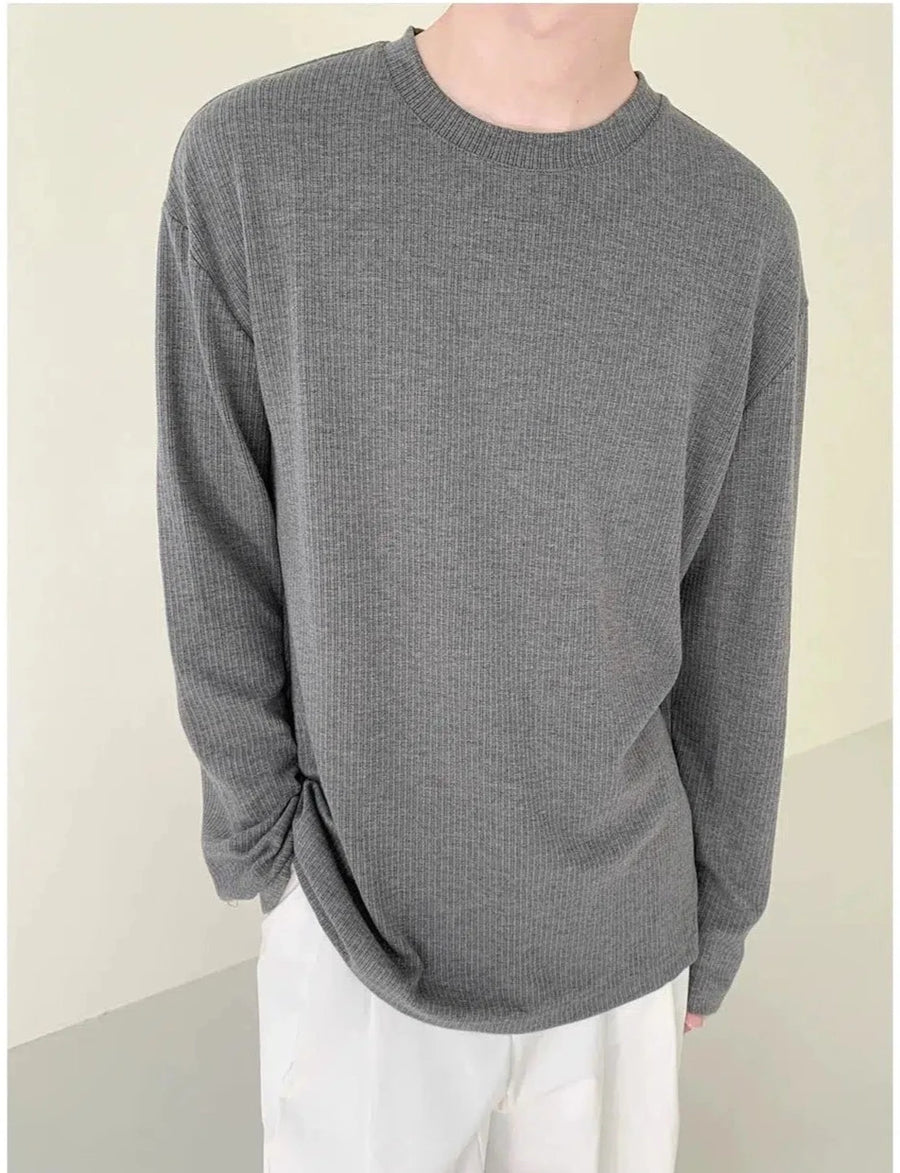 Round Neck Long-sleeved T-shirt