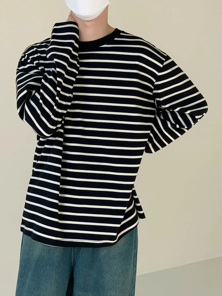 Round Neck Striped Shirt