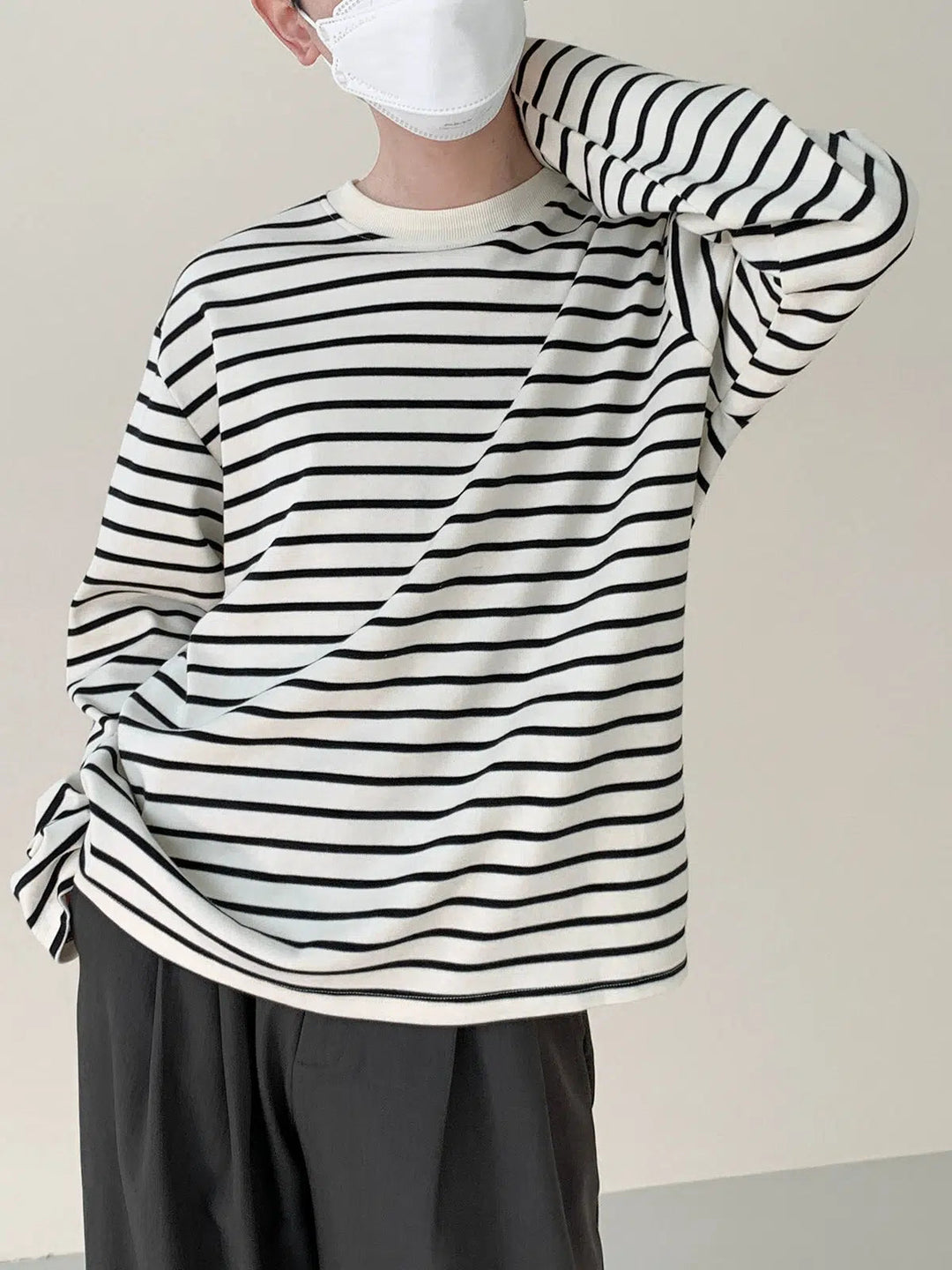 Round Neck Striped Shirt