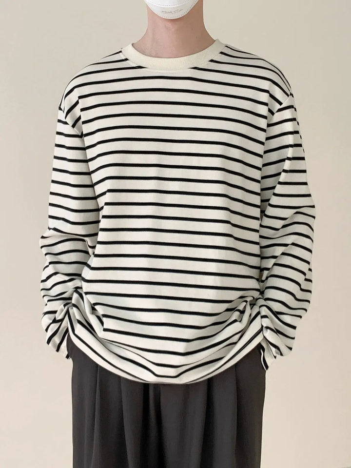 Round Neck Striped Shirt