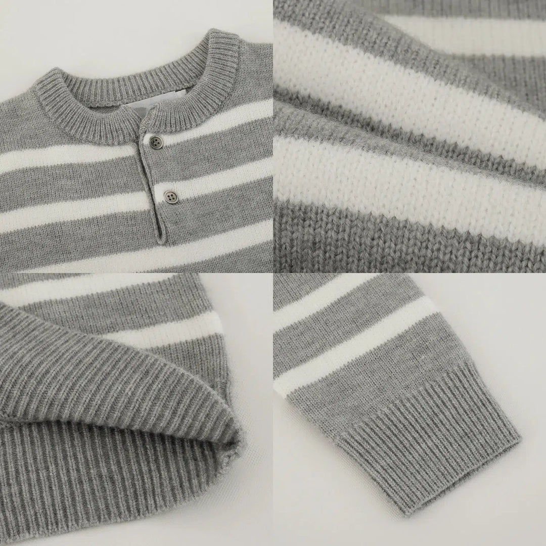 Round Neck Striped Sweater