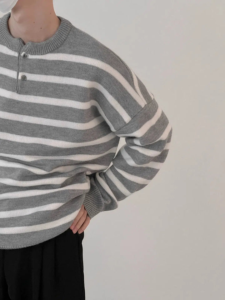 Round Neck Striped Sweater