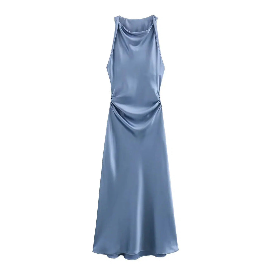 Satin Sleeveless Midi Sundress