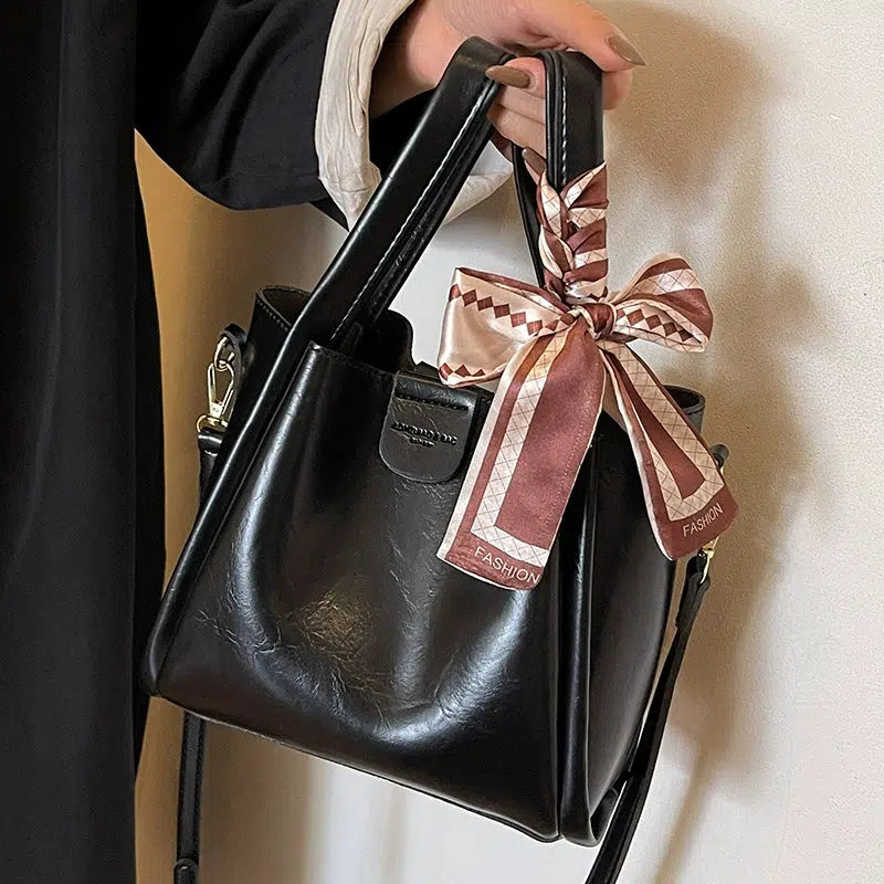 Scarf Accessory Leather Tote Bag