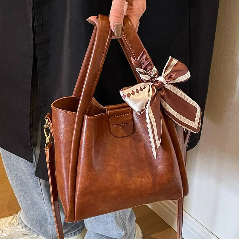 Scarf Accessory Leather Tote Bag