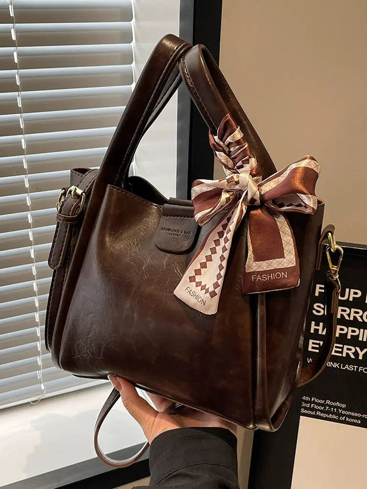 Scarf Accessory Leather Tote Bag