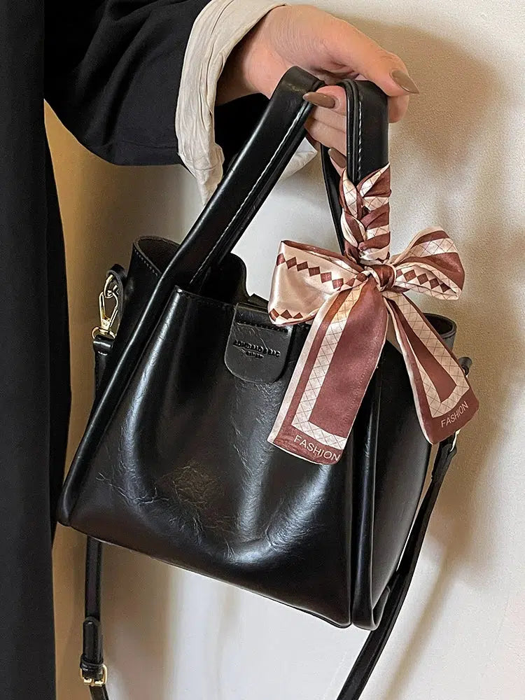 Scarf Accessory Leather Tote Bag