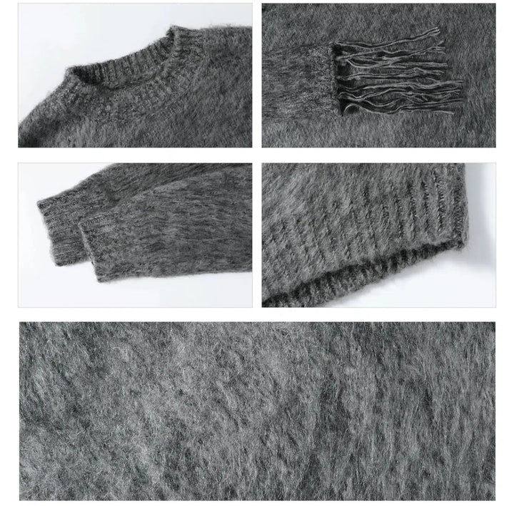 Scarf Attachment Cozy Knit Sweater