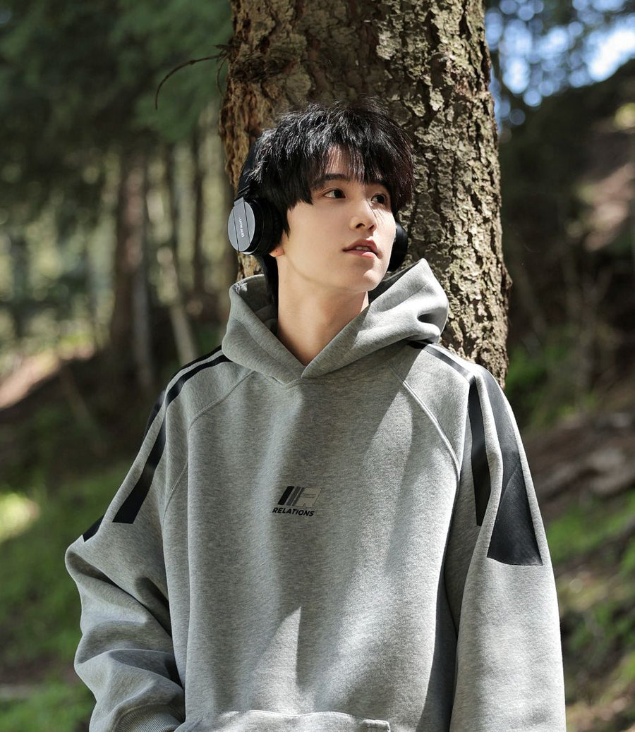 Logo Design Comfort Fit Hoodie-The Korean Fashion