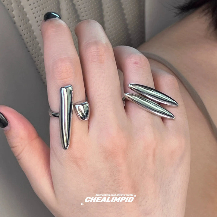 Sculptural Statement Rings Set