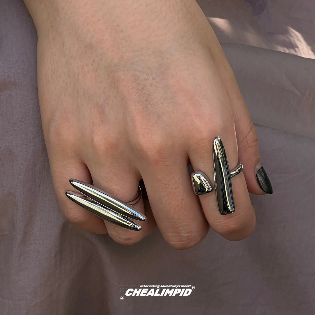 Sculptural Statement Rings Set