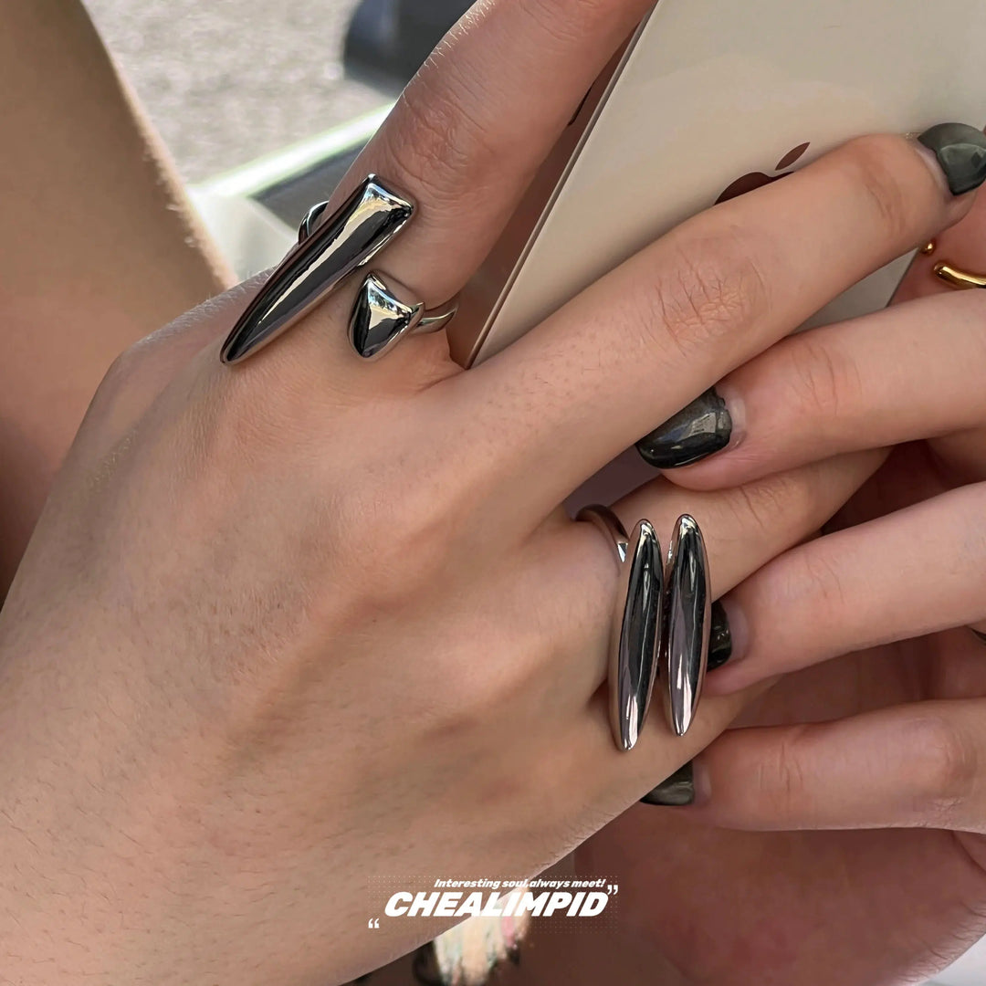 Sculptural Statement Rings Set