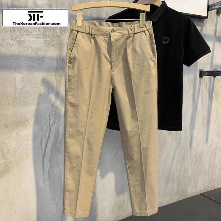 Semi-elastic Waist Cotton Breathable Pants