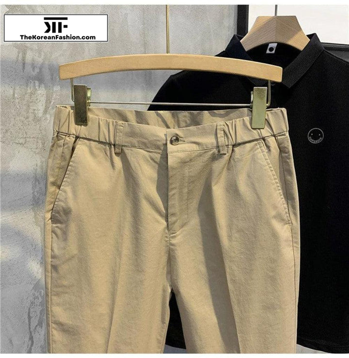 Semi-elastic Waist Cotton Breathable Pants