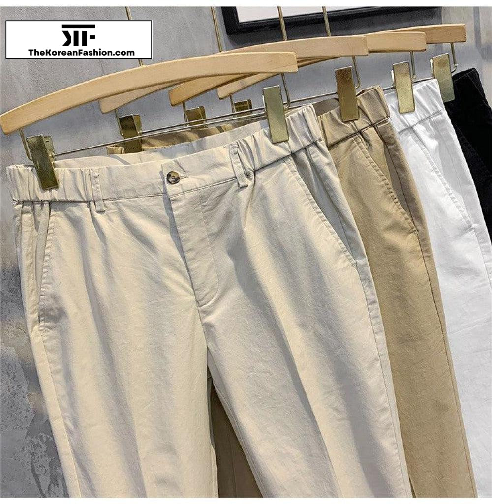 Semi-elastic Waist Cotton Breathable Pants