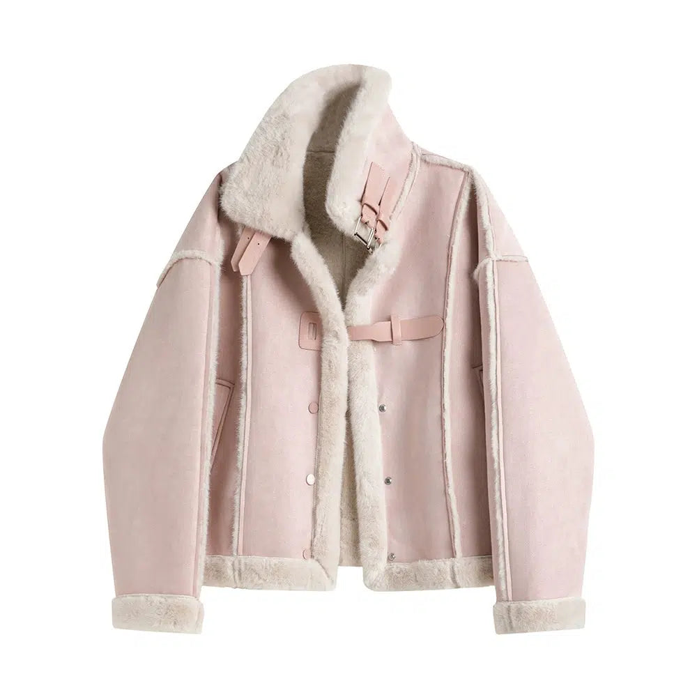 Shearling Buckle Detail Coat