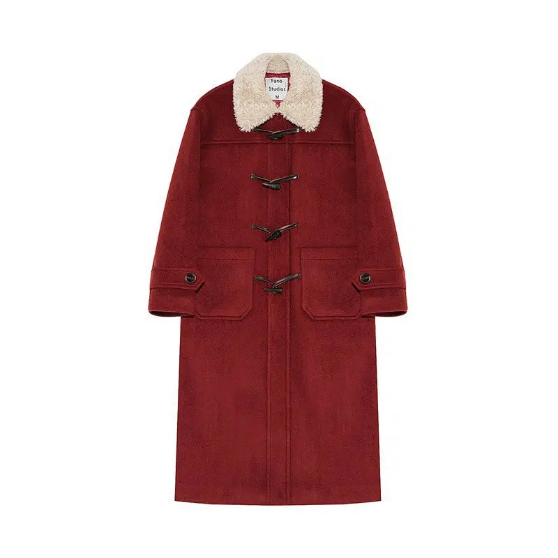 Toggle Closure Wool Collar Coat