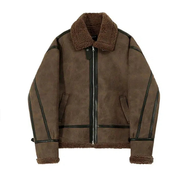 Shearling-Lined Collar Insulated Jacket