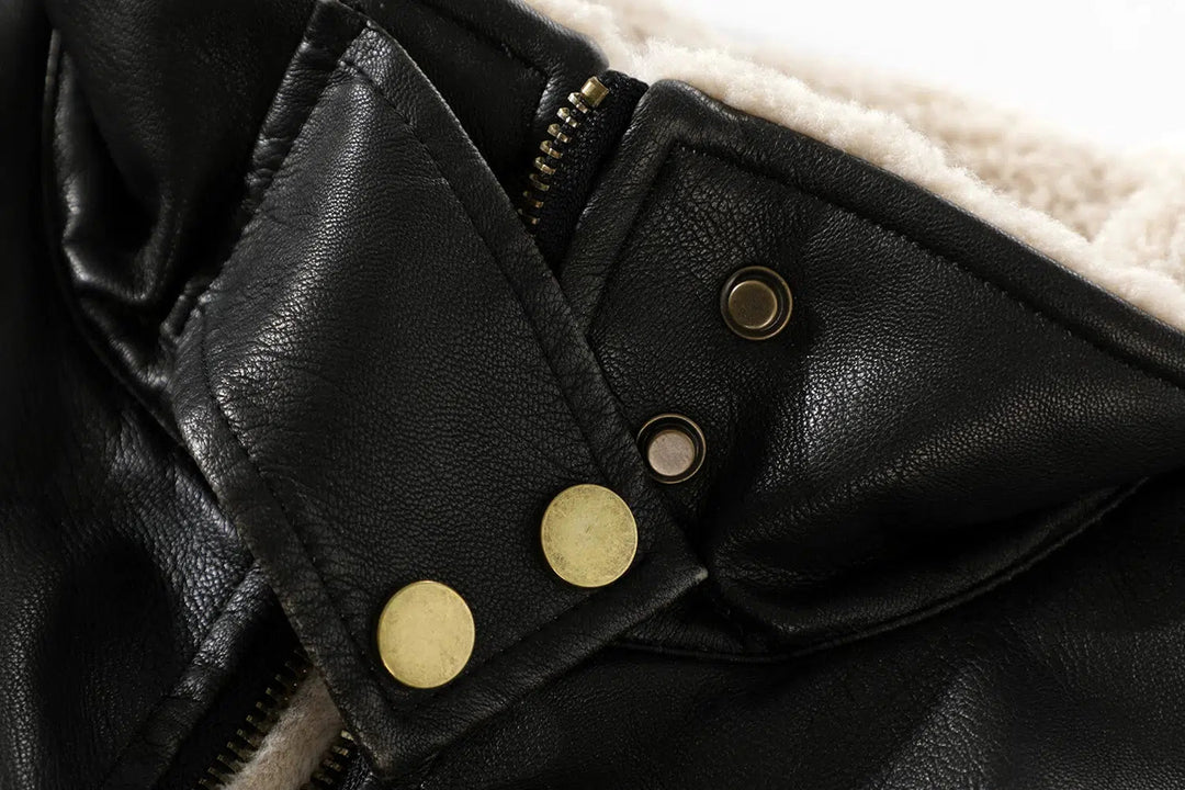 Shearling-Lined Leather Jacket