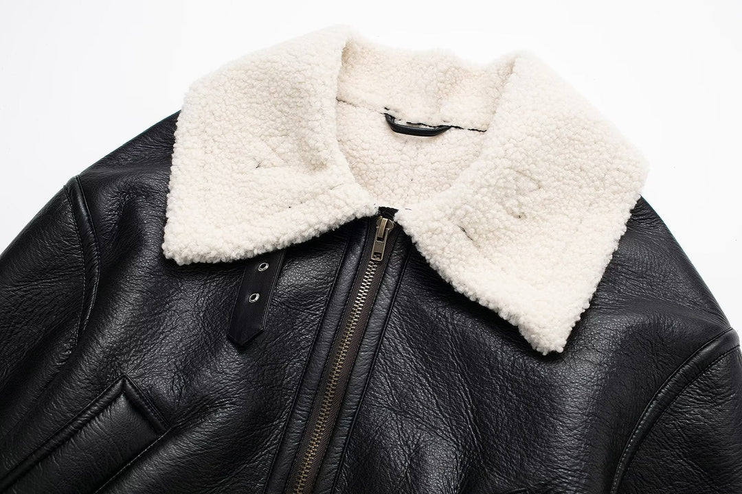 Shearling-Lined Leather Jacket