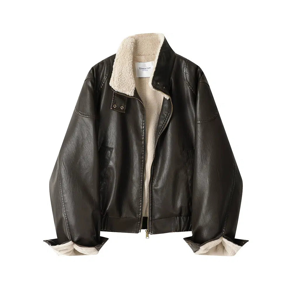 Shearling-Lined Leather Jacket