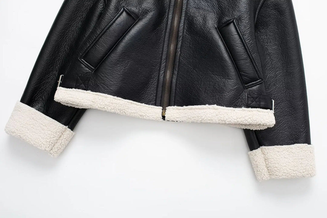 Shearling-Lined Leather Jacket