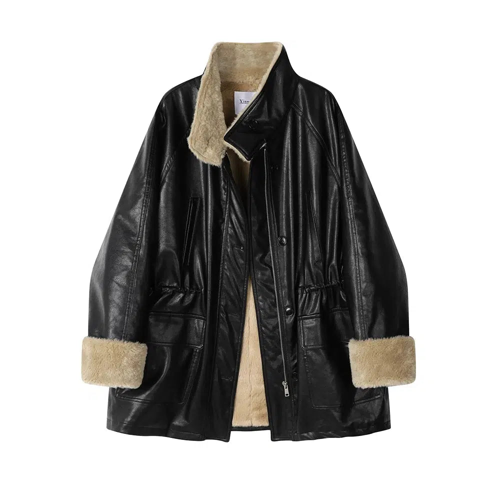 Shearling-Lined Leather Jacket