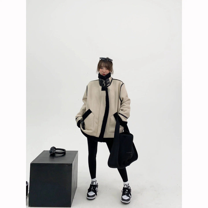 Shearling Lined Oversized Coat