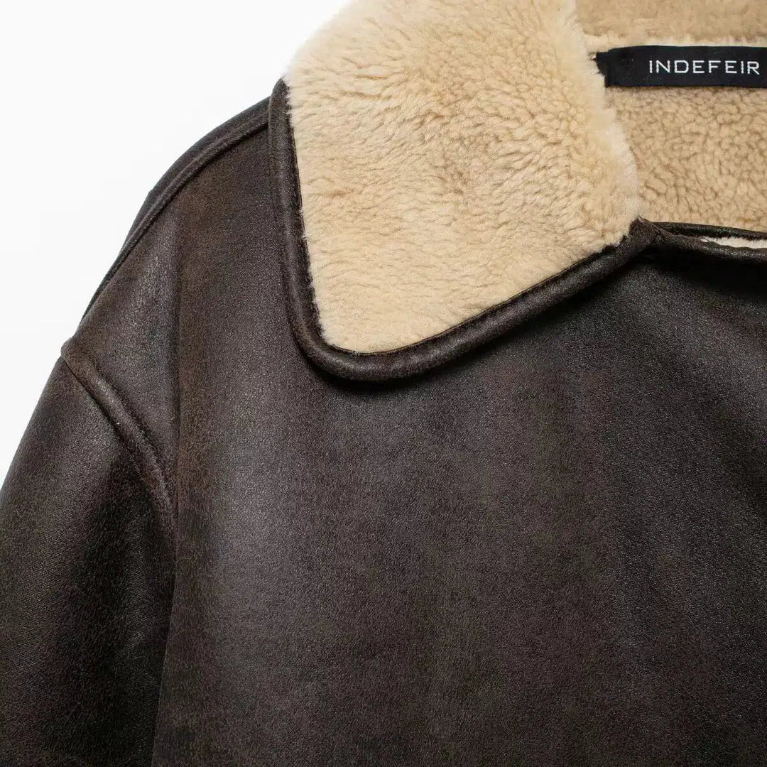 Shearling Lined Pockets Jacket