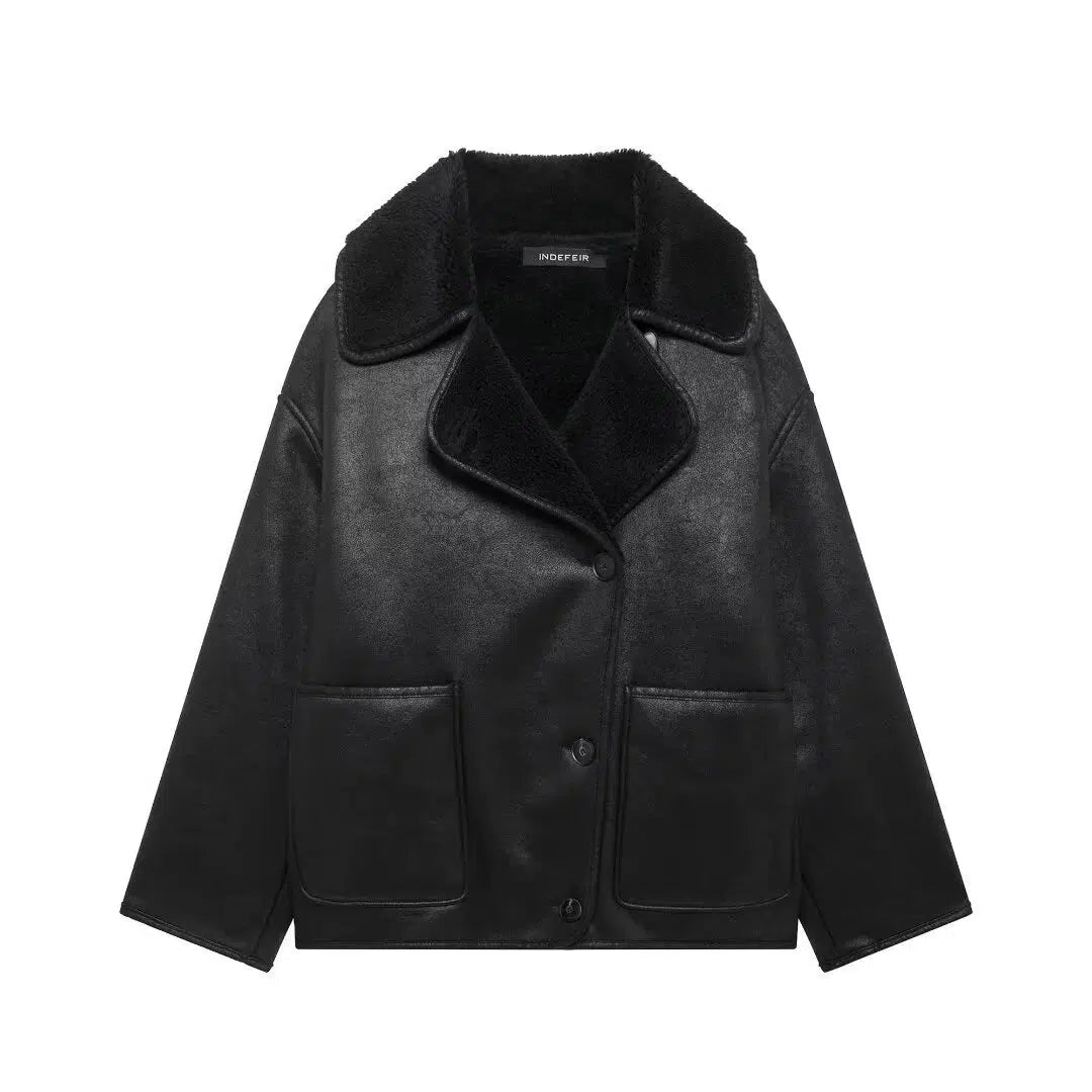 Shearling Lined Pockets Jacket