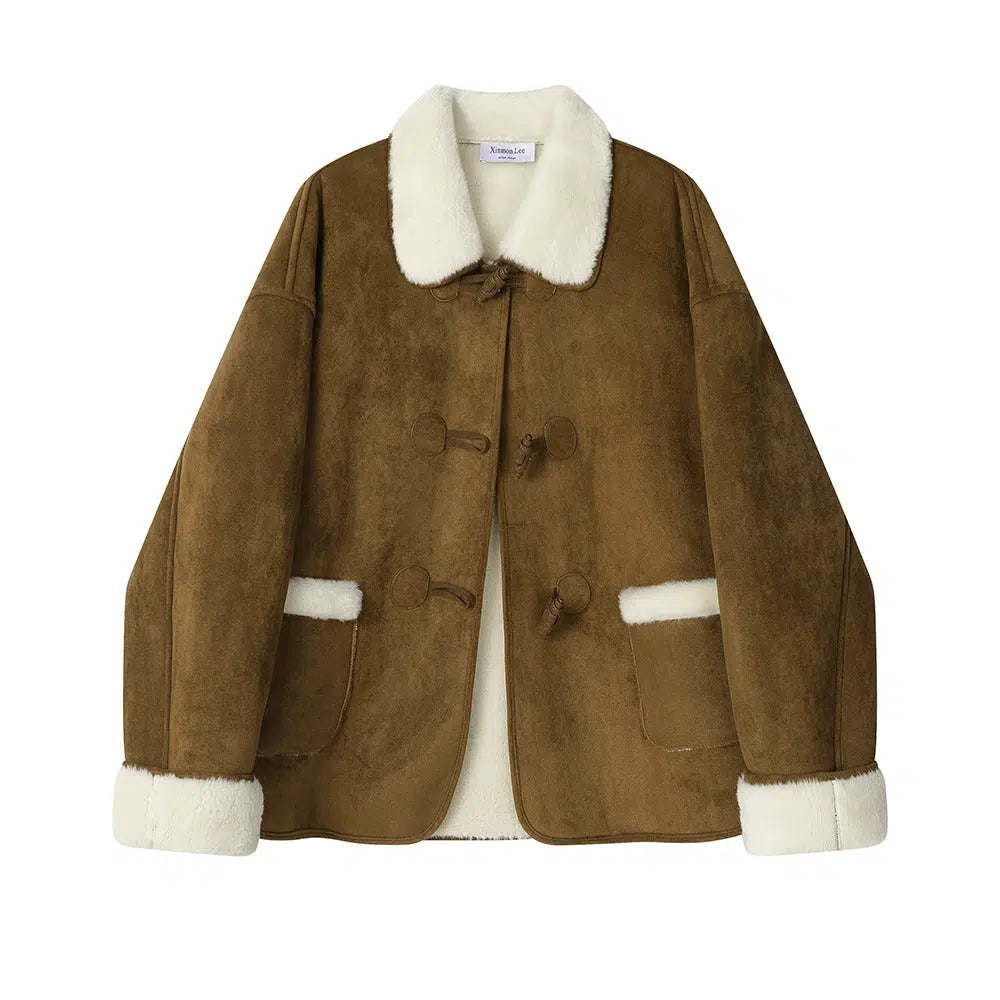 Shearling-Trim Toggle Coat