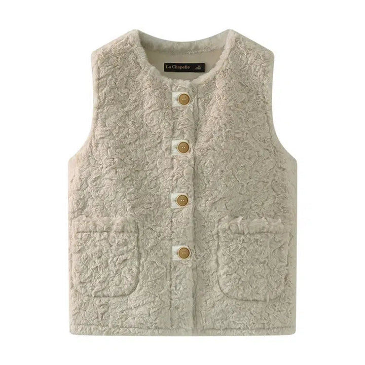 Sherpa Button-Front Pockets Vest