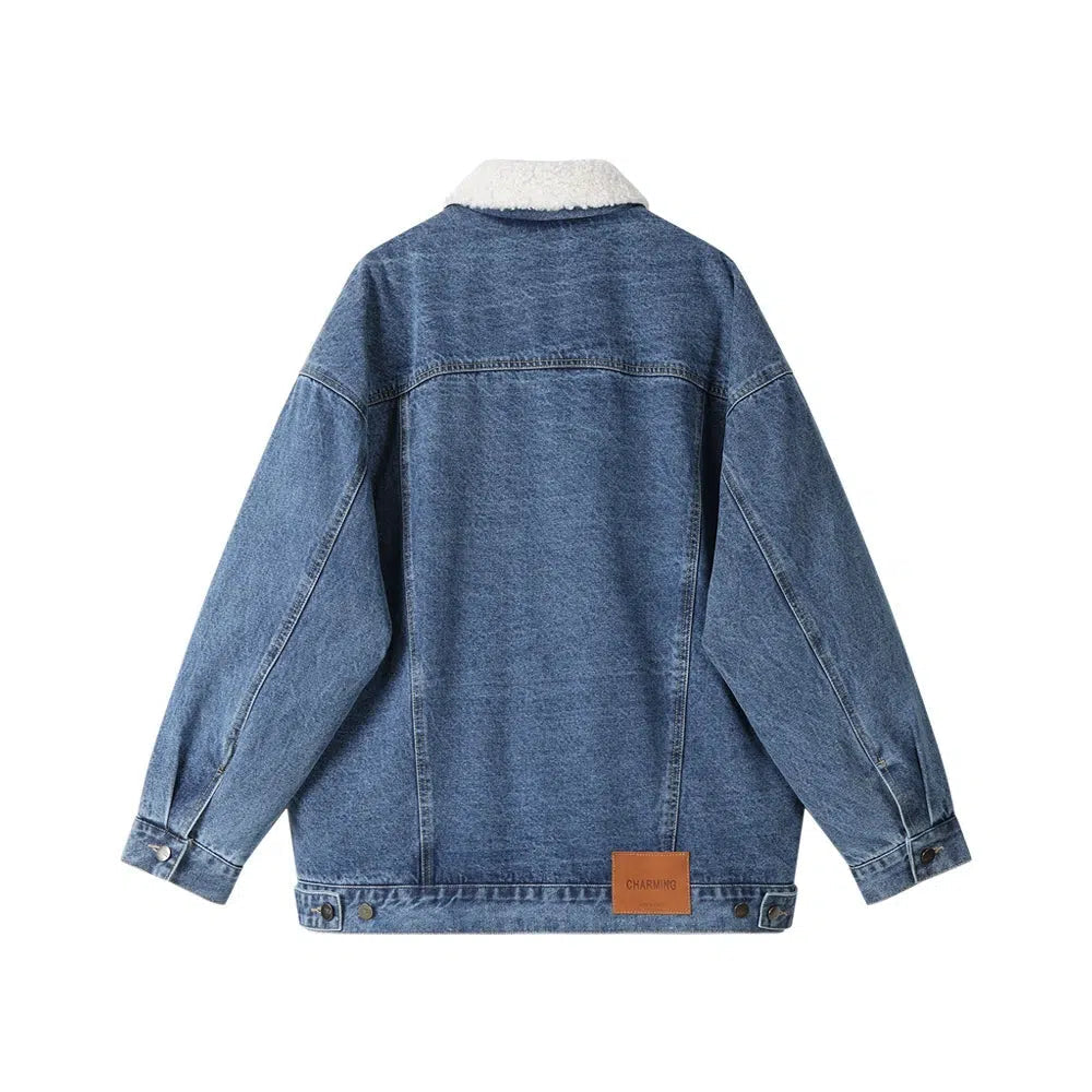 Sherpa-Lined Denim Jacket