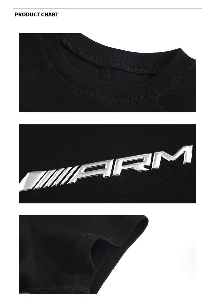 Short-Sleeve Crew Neck Pullover with Logo Detail