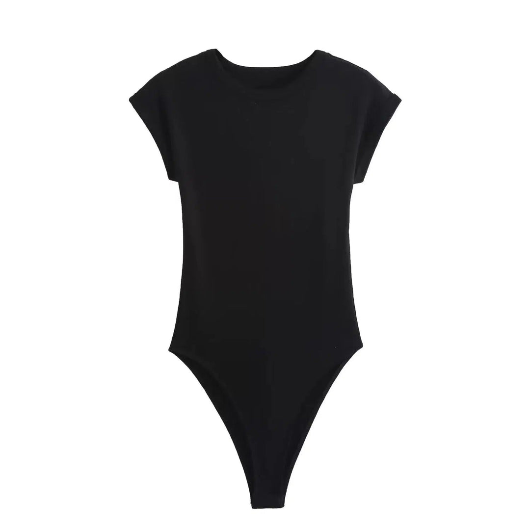 Short Sleeve Ribbed Bodysuit