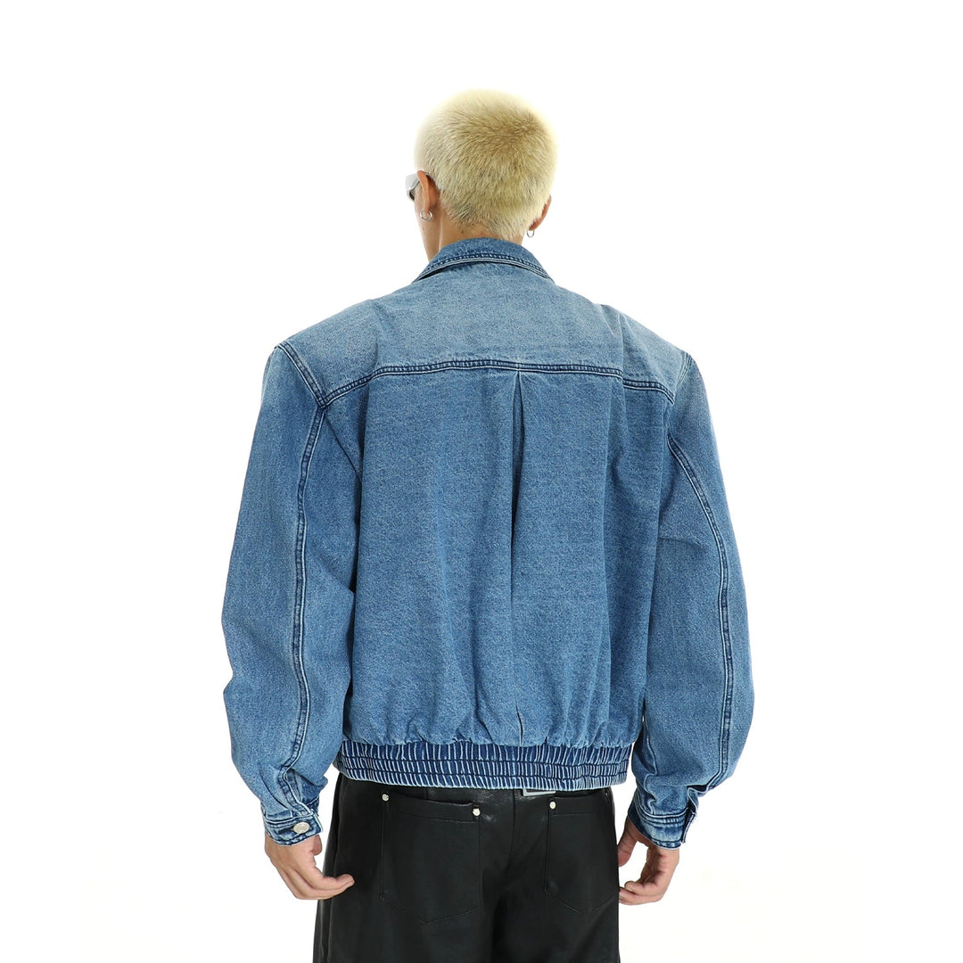 Shoulder Pad Denim Washed Jacket