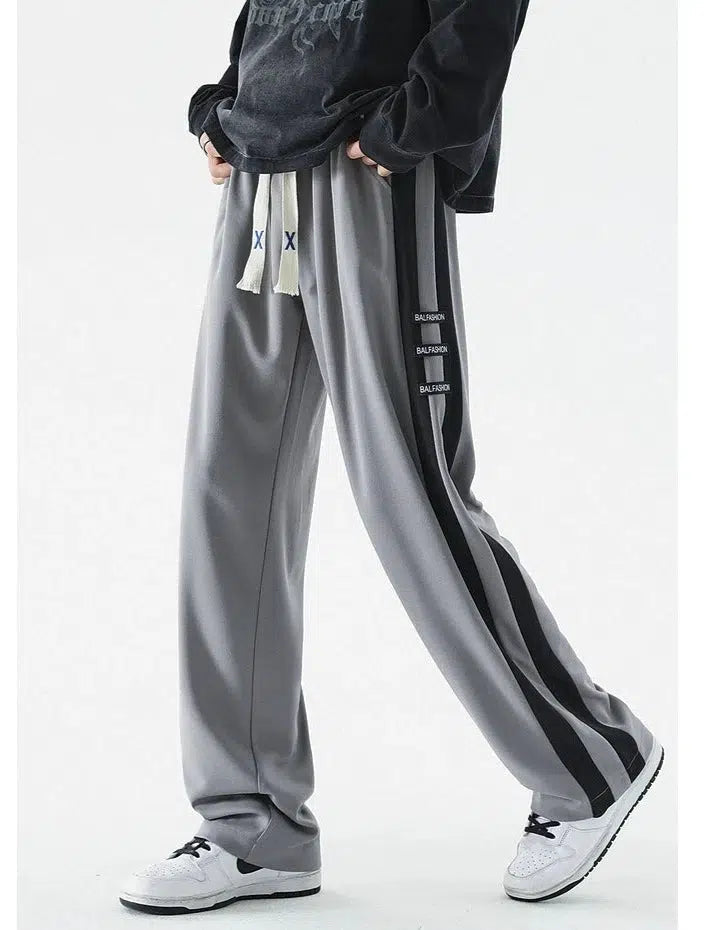 Side Striped Contrasting Sports Pants