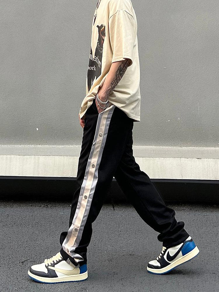 Side-breasted Drawstring Pants