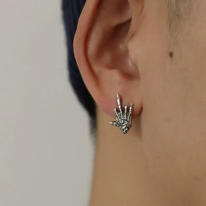 Skeleton Hand Stud Earrings