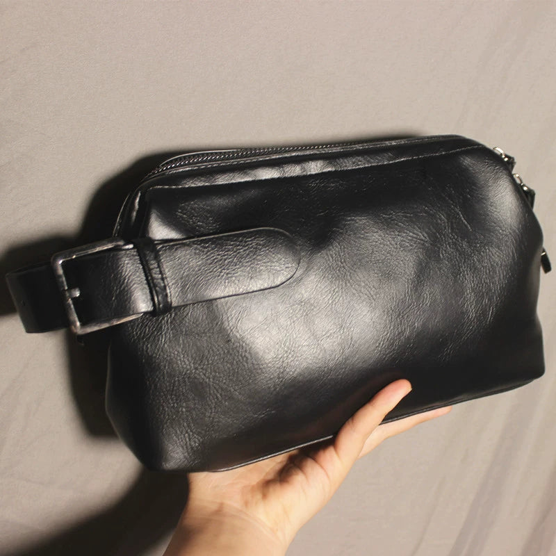 Sleek Leather Zip-Around Purse