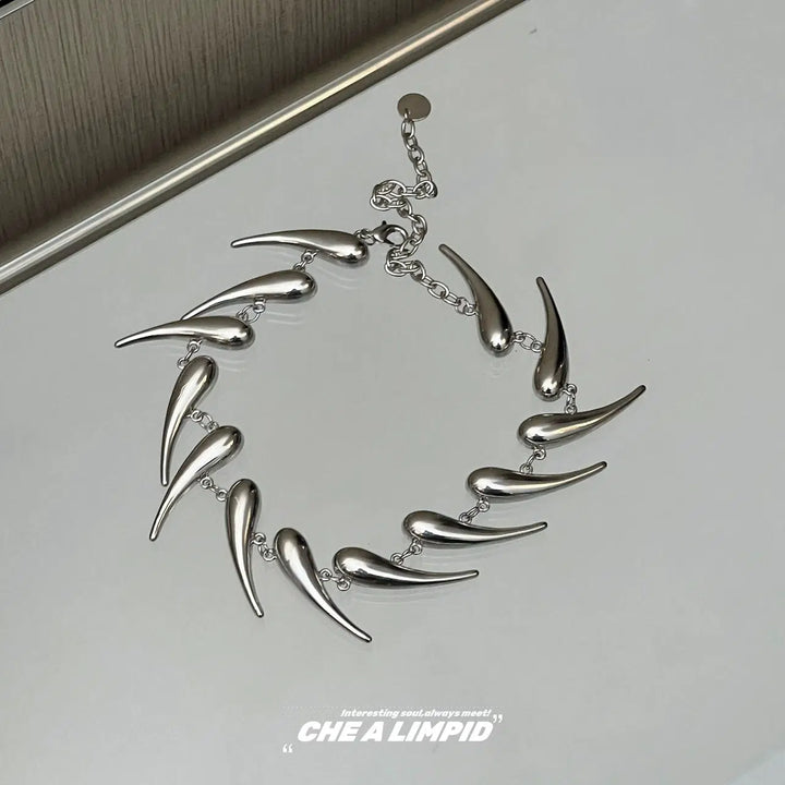 Sleek Porcelain Thorn Necklace