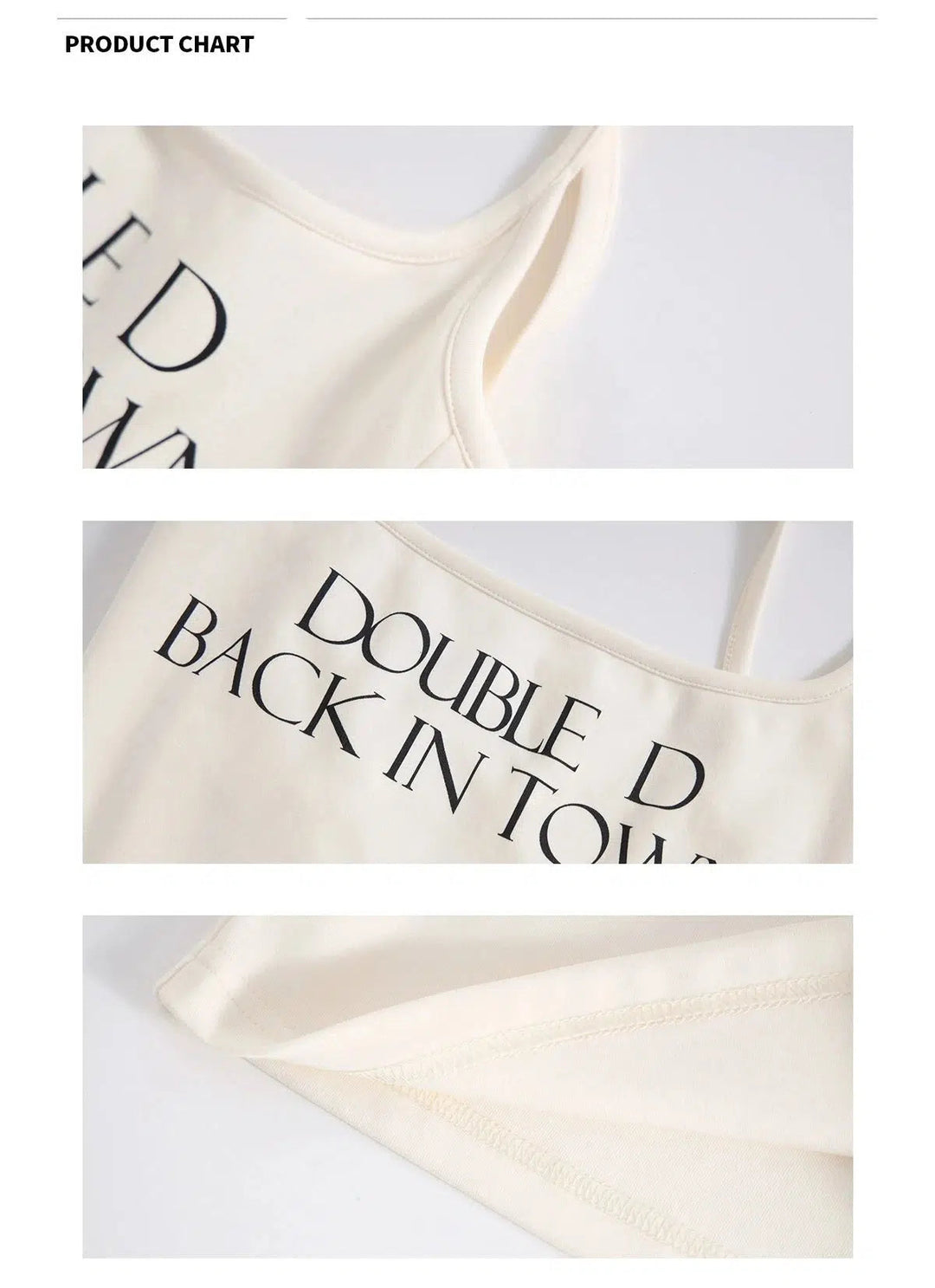 Sleek Spaghetti Strap Tank Top with Bold Text Graphic