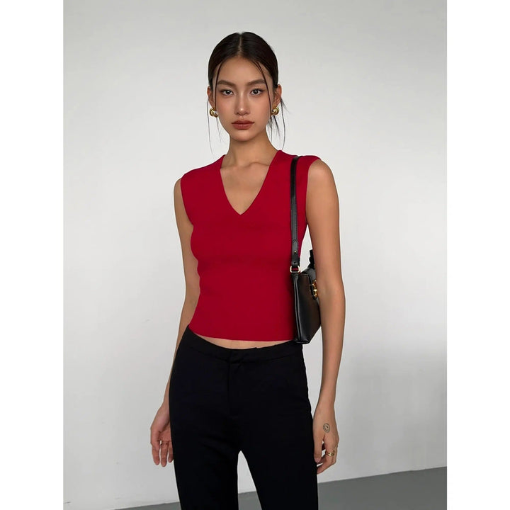 Sleeveless Cutout Turtleneck