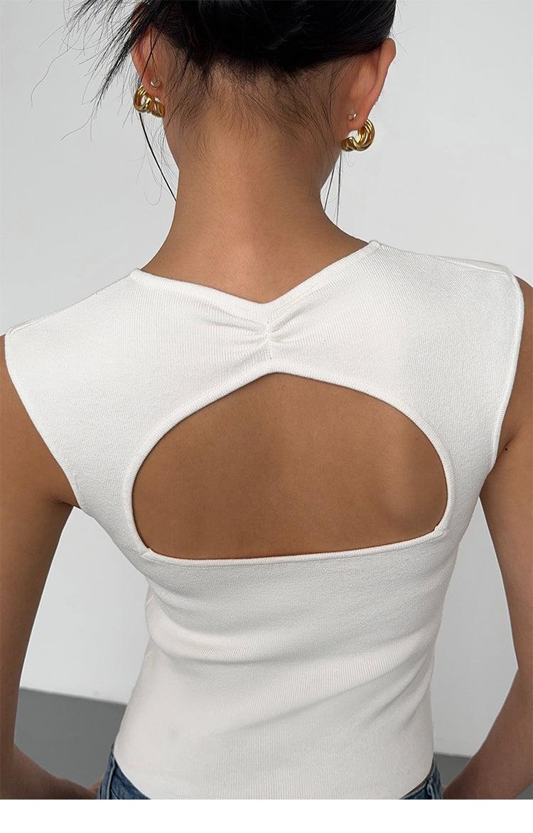 Sleeveless Cutout Turtleneck