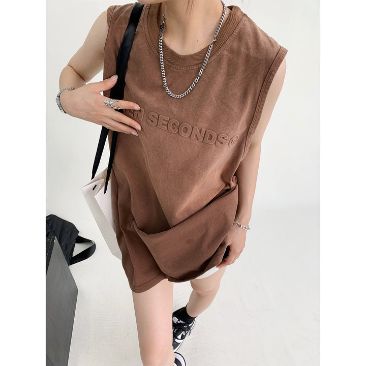 Sleeveless Embossed Logo Tank Top